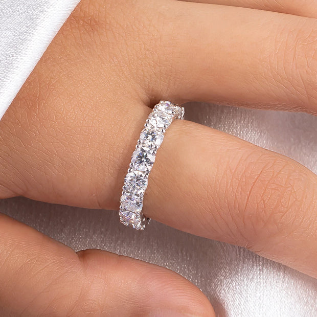GK Moissanites 4mm D Color Moissanite Eternity Band Ring