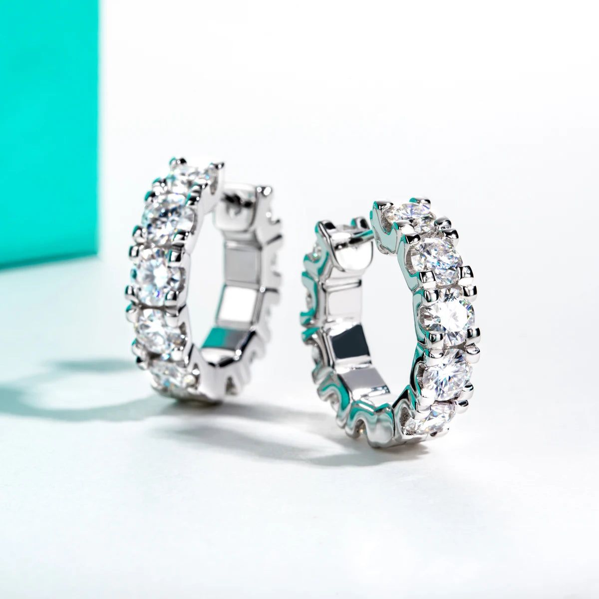 2.6 CTTW / 6 CTTW Moissanite Hoop Earrings