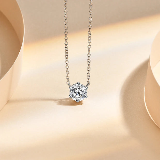 1-2 CT VVS1 D Color Moissanite Pendant Necklace | S925.