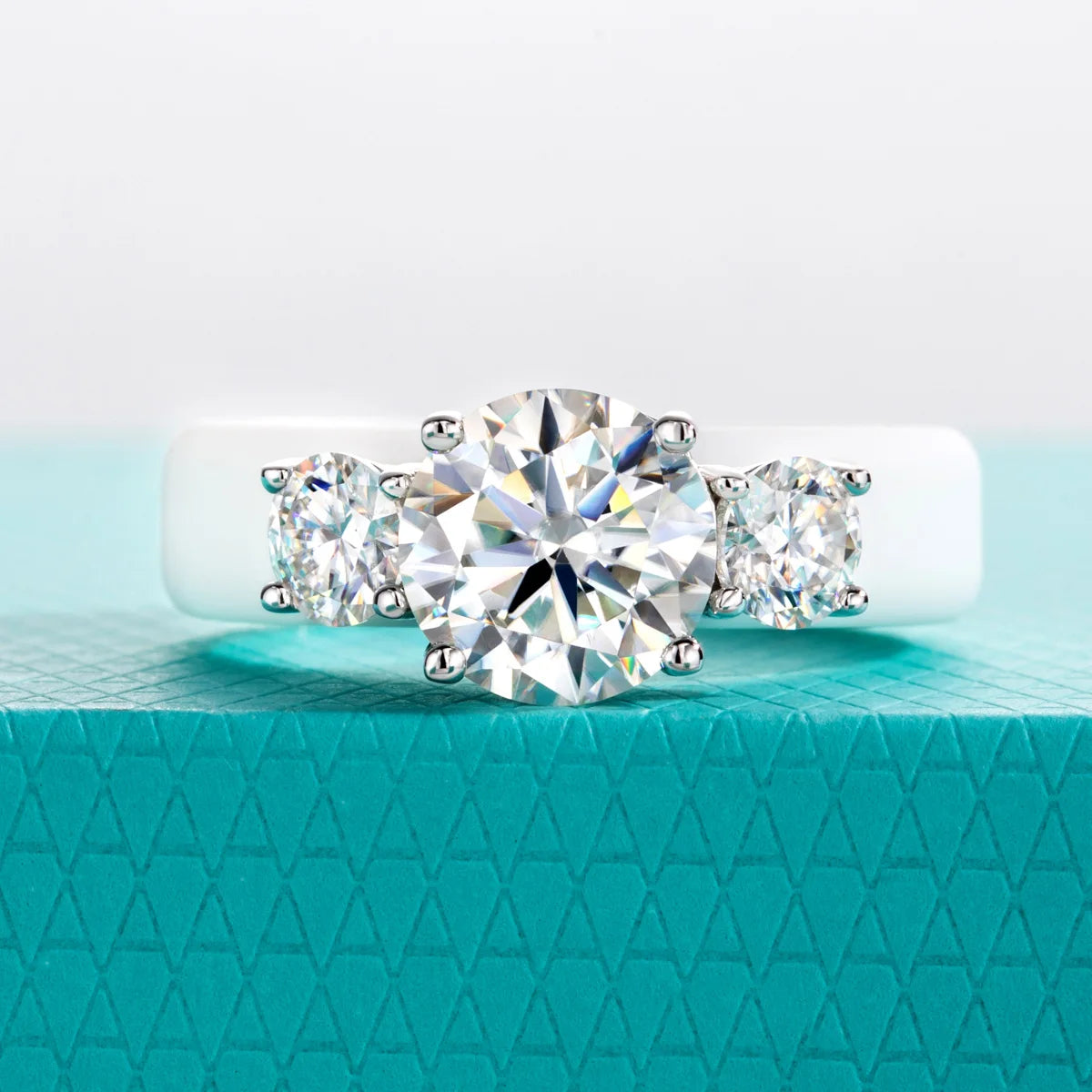 4 CTTW Three-Stone Moissanite Silicone Ring