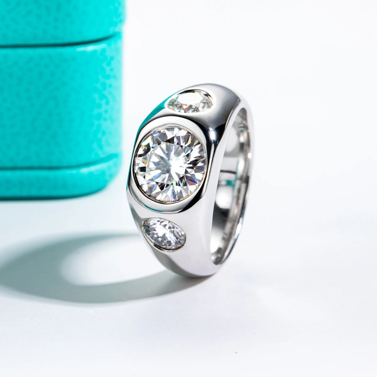 3 CTTW D Color Men's Moissanite Ring