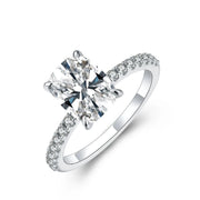 Moissanite Rings Cushion Cut 3.5CT D Color 18K 14K 10K.