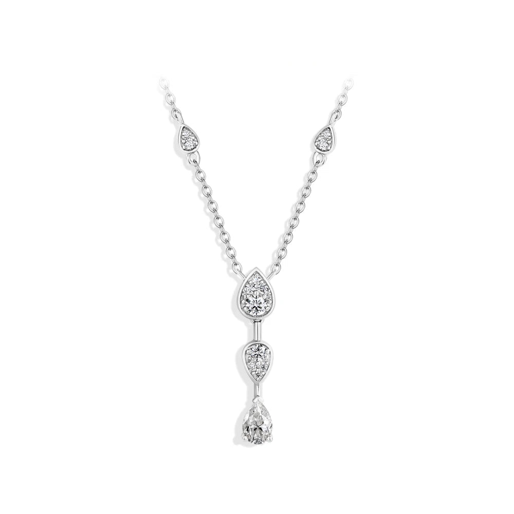 Water Drop Y-Shape Moissanite Necklace