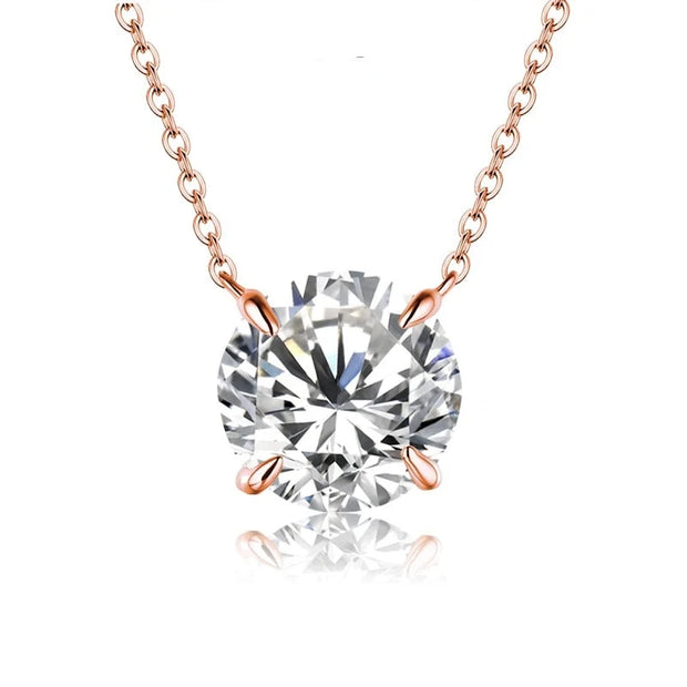 0.5-2CT Brilliant Cut Moissanite Pendant Necklace | S925.