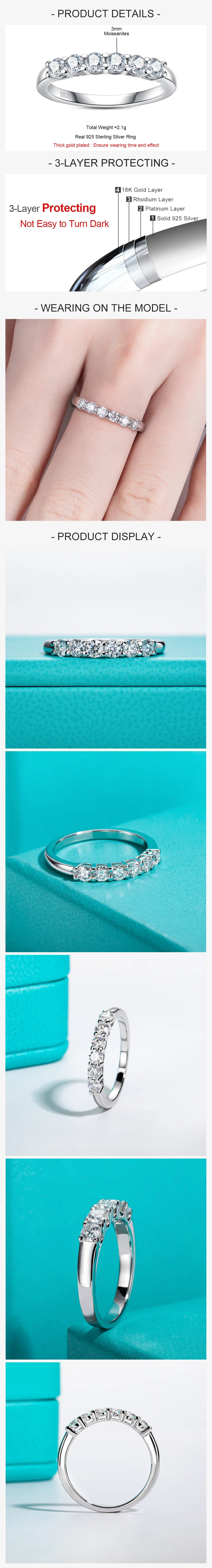 GK Moissanites 3mm 0.6cttw D Color Moissanite Wedding Band Ring