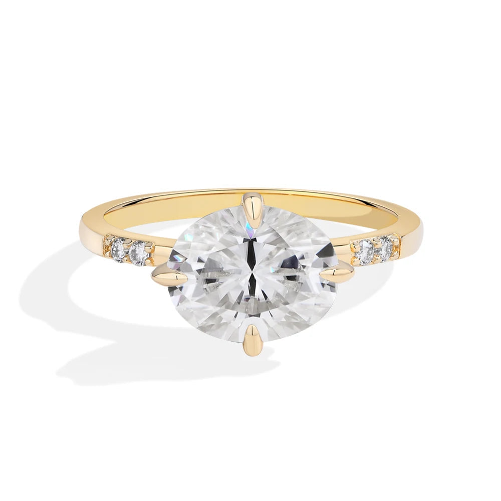4 CT Oval Cut Moissanite Engagement Ring