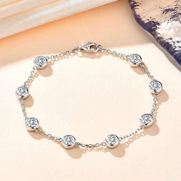 VVS1 D Color 4mm Brilliant Cut Moissanite Bracelet | S925.