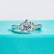 1.2CT Princess Cut D Color Moissanite Engagement Ring.