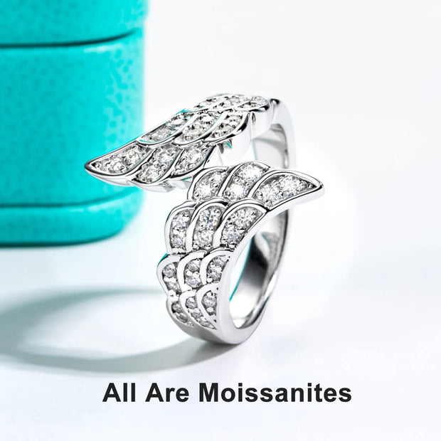 GK Moissanites Angel Wings Wedding Bands