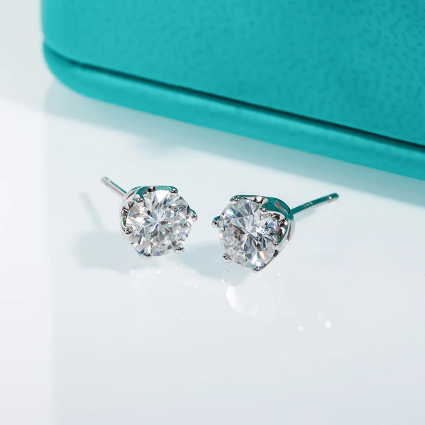 1ct D Color Moissanite Stud Earrings.