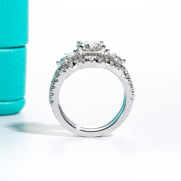 GK Moissanites 3.7cttw D Color Moissanite Bridal Set