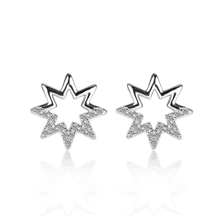 VVS1 D Color Star Shaped Moissanite Stud Earrings | s925.