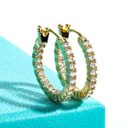 1.5mm 0.66cttw D Color Moissanite Huggie Hoop Earrings.