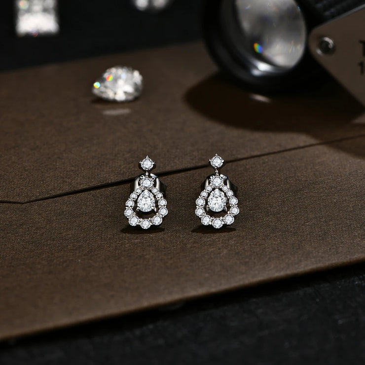 4*3MM Pear Cut Moissanite Stud Earrings | S925.