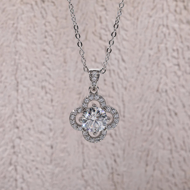 1 Carat D Color Moissanite Diamond Pendant 925 Sterling Silver Necklace.