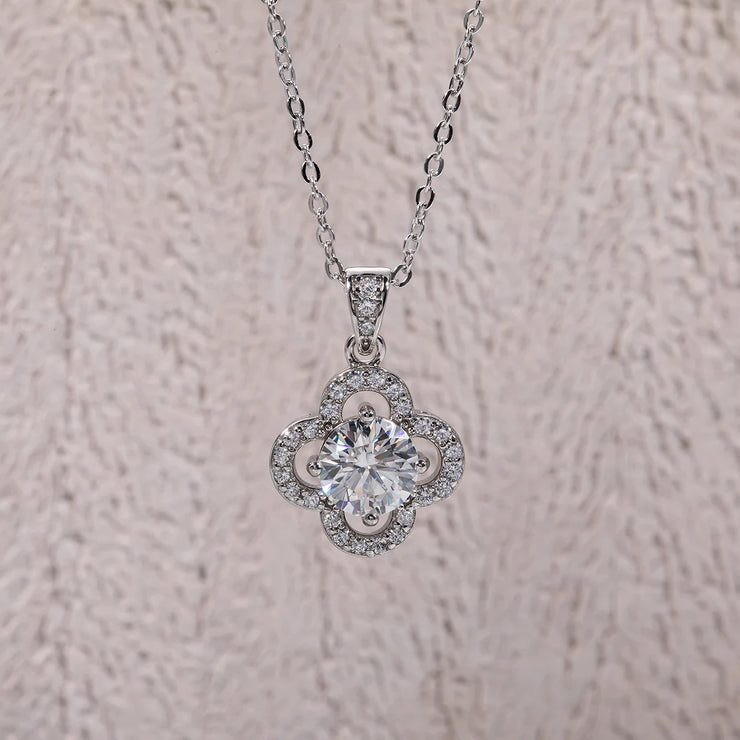 1 Carat D Color Moissanite Diamond Pendant 925 Sterling Silver Necklace.