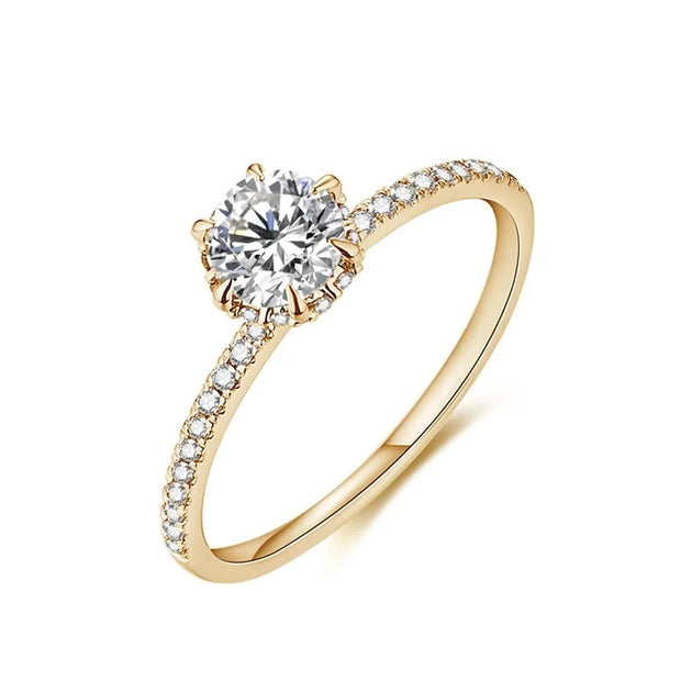 1 CT D Color Moissanite Promise Ring | 925 Sterling Silver.