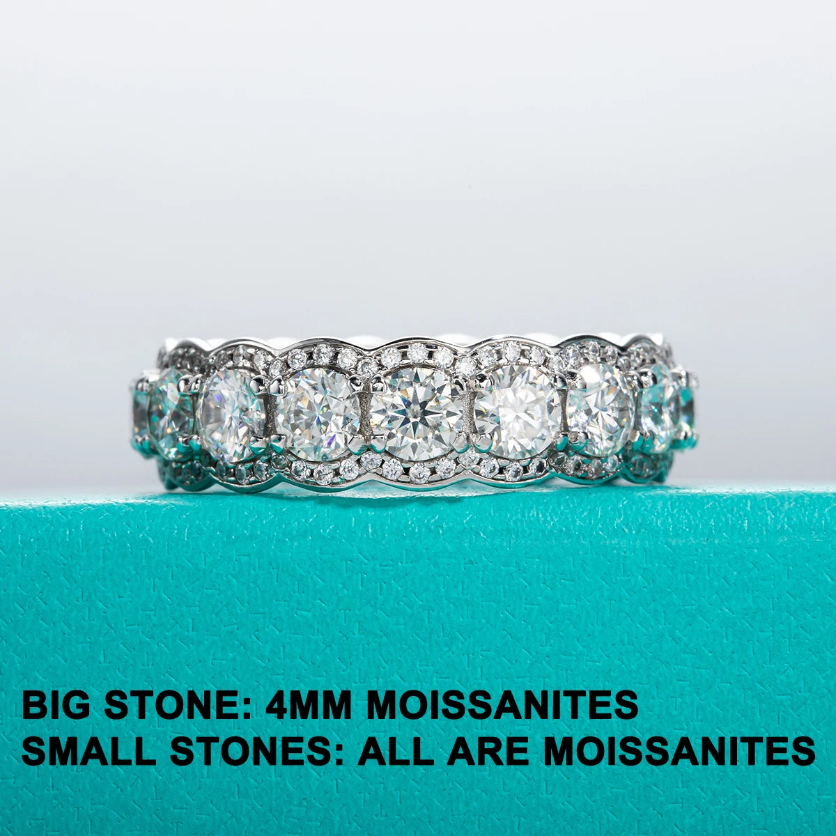 5.5 CTTW D Color Moissanite Wedding Band