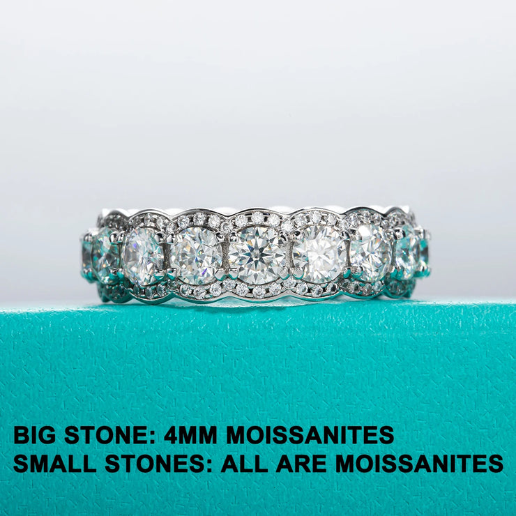 GK Moissanites 4mm D Color Moissanite Wedding Band Ring
