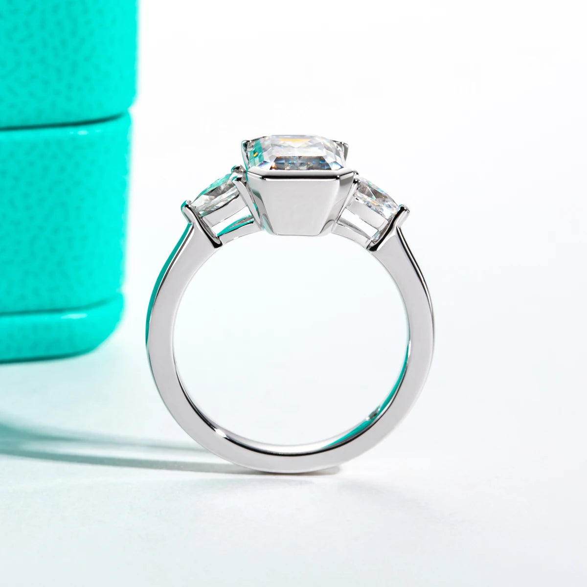 3.6 CTTW Emerald Cut Moissanite Engagement Ring