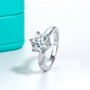 3 CT Round Cut D Color Moissanite Engagement Ring.