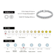 30 Stone VVS1 D Color 0.5 CT Tennis Bracelet | S925.