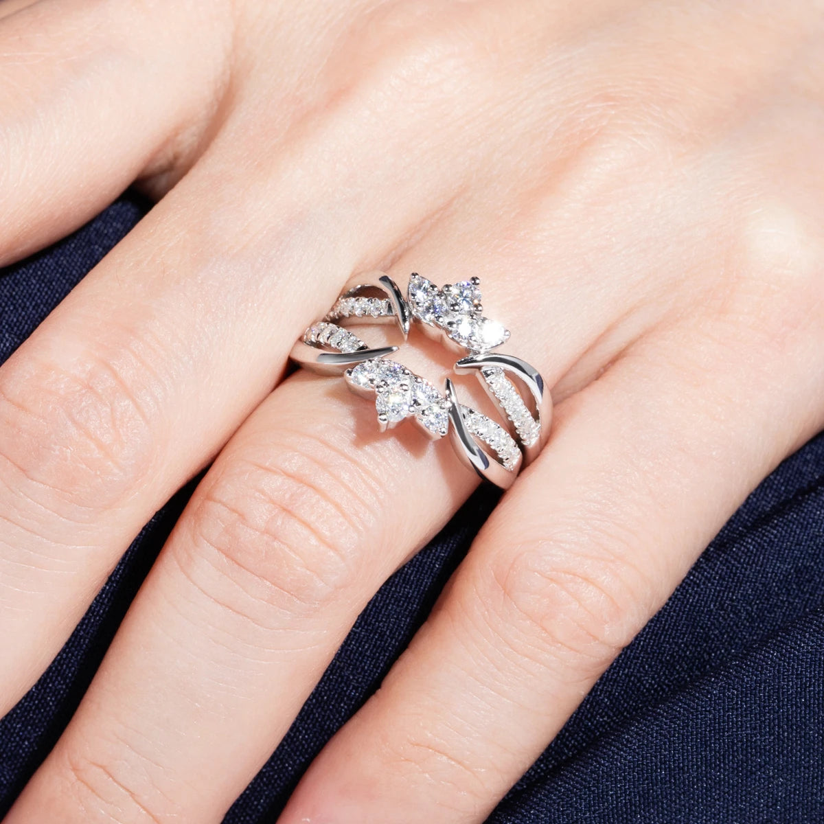VVS1 D Color Moissanite Bridal Band Set