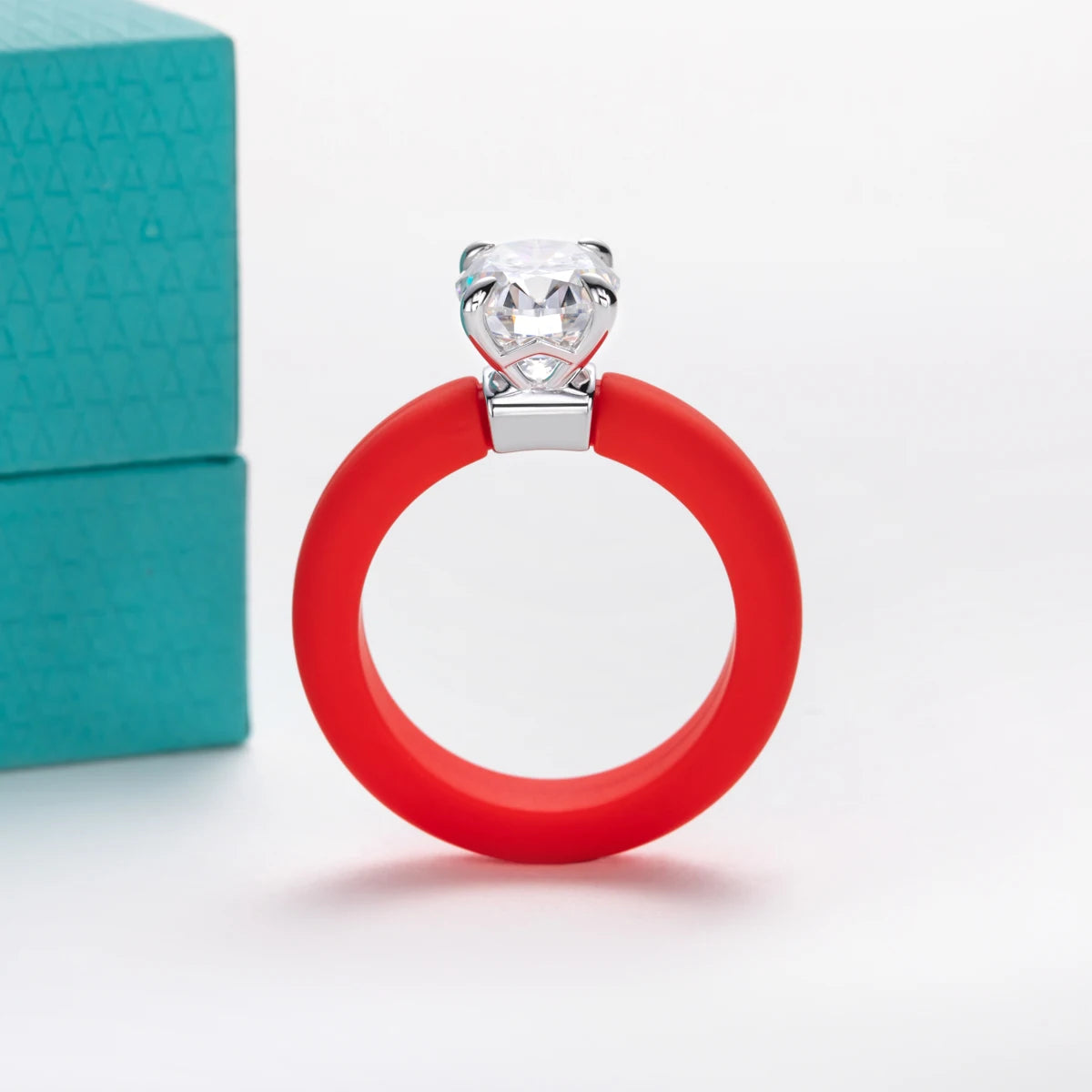 3 CT Oval Cut Moissanite Silicone Ring