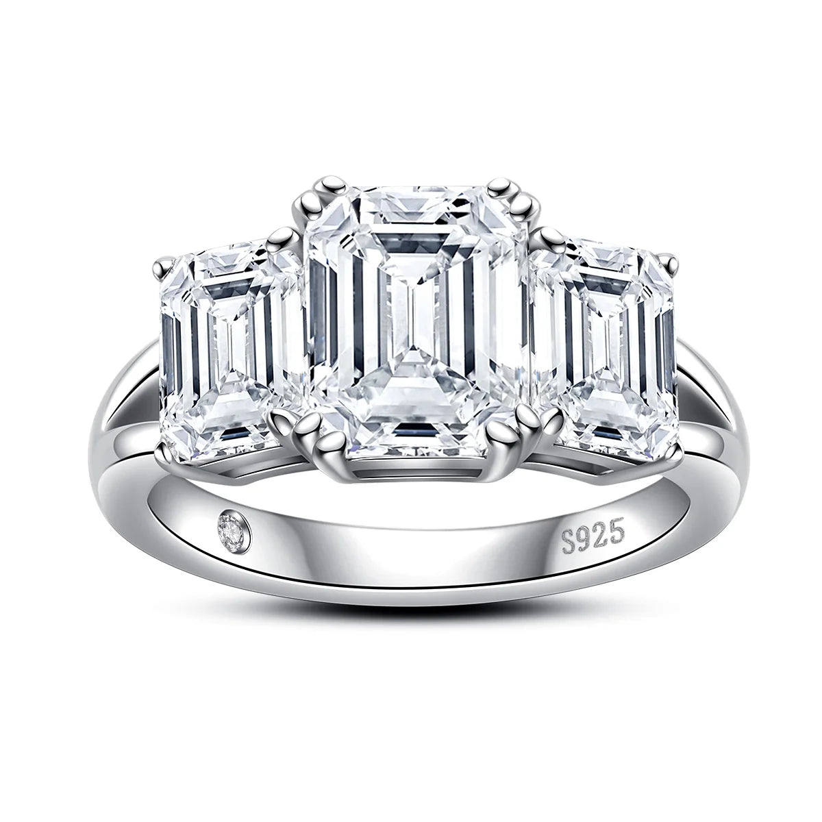 5 CT Emerald Cut Moissanite Engagement Ring
