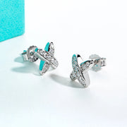 Moissanite Diamond Cross Stud Earrings.