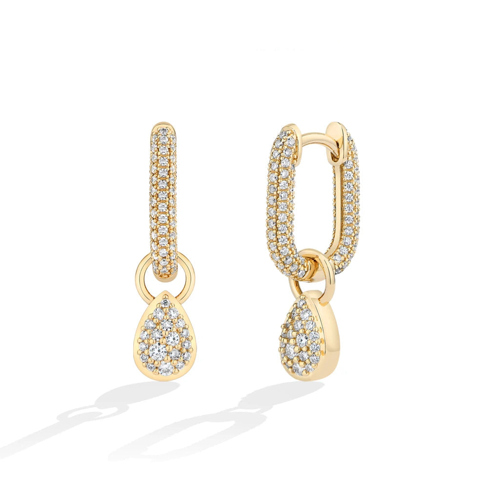 Moissanite Water Drop Pendant Hoop Earrings