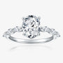 2CT VVS1 D Color Oval Cut Moissanite Engagement Ring | 18K White Gold Plated.
