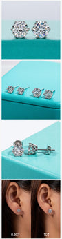 1ct D Color Moissanite Stud Earrings.