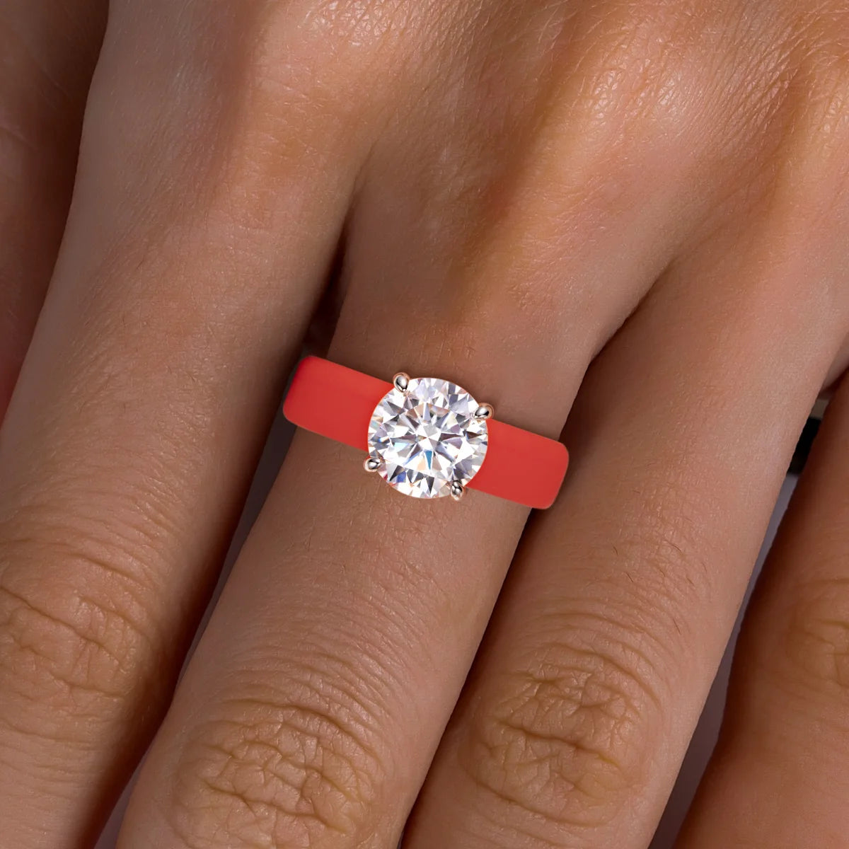 3.5 CT Round Moissanite Silicone Ring