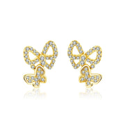 VVS1 D Color Butterfly Moissanite Stud Earrings | S925.