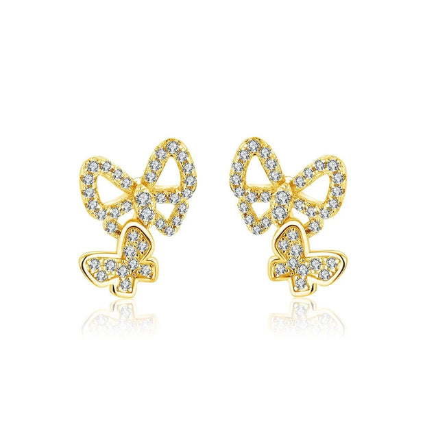 VVS1 D Color Butterfly Moissanite Stud Earrings | S925.