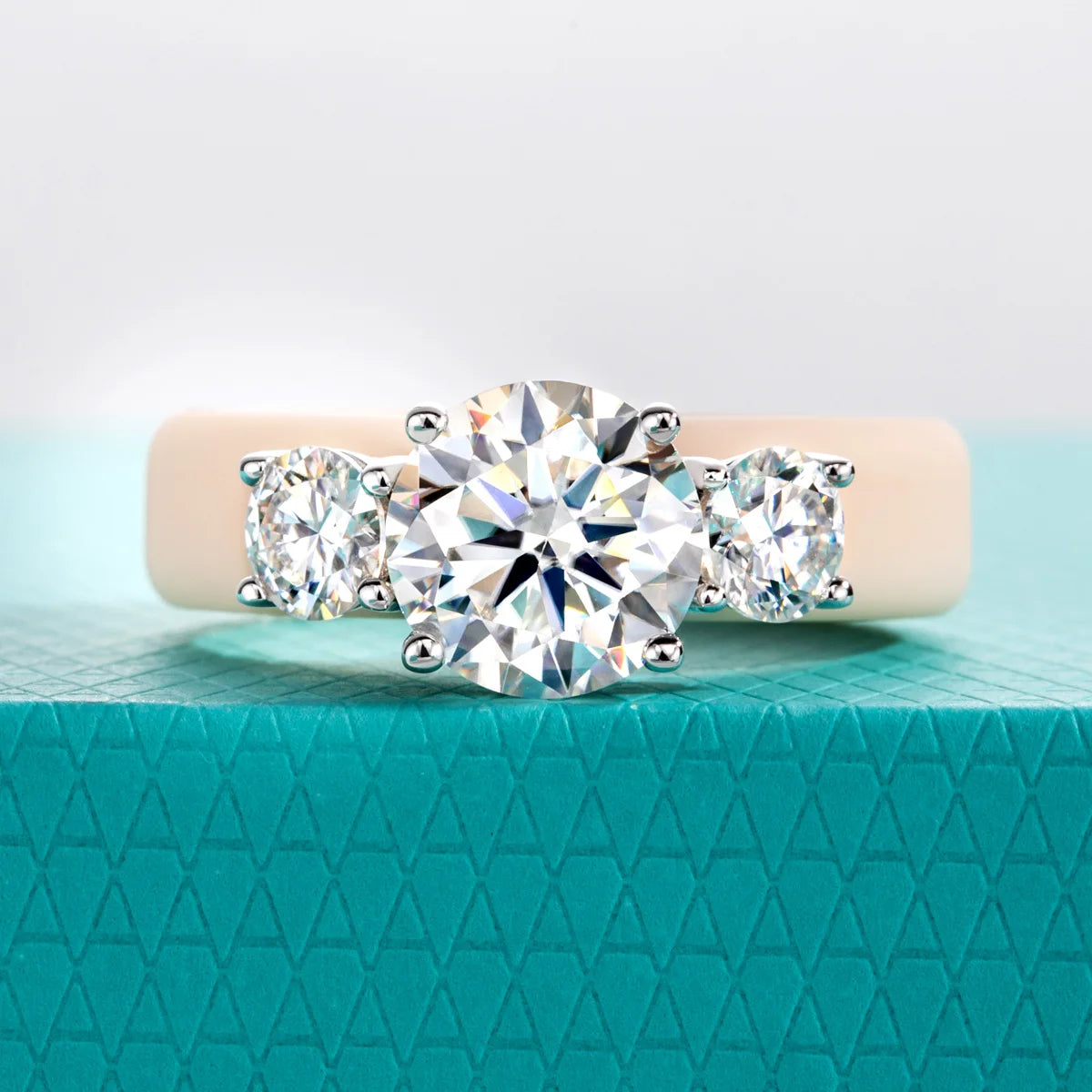 4 CTTW Three-Stone Moissanite Silicone Ring