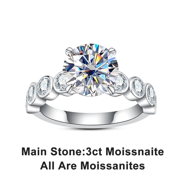 VVS1 D Color 3CT Moissanite Engagement Ring.