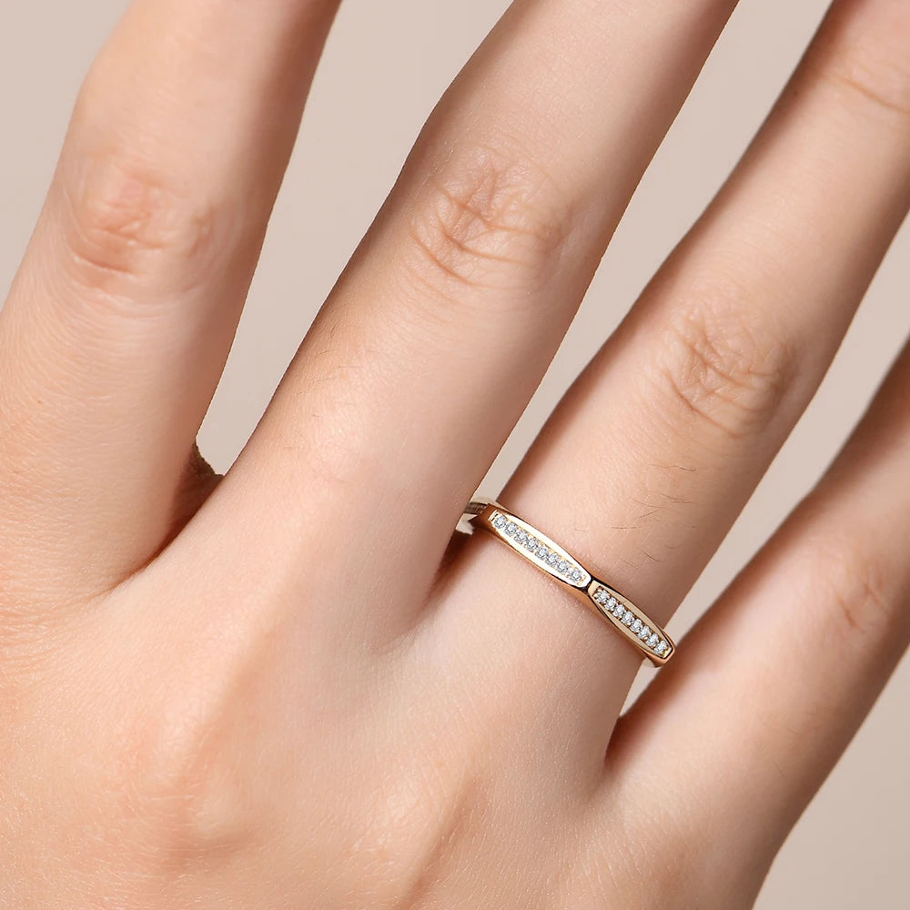 VVS1 D Color Nut Moissanite Wedding Band – 925 Sterling Silver.