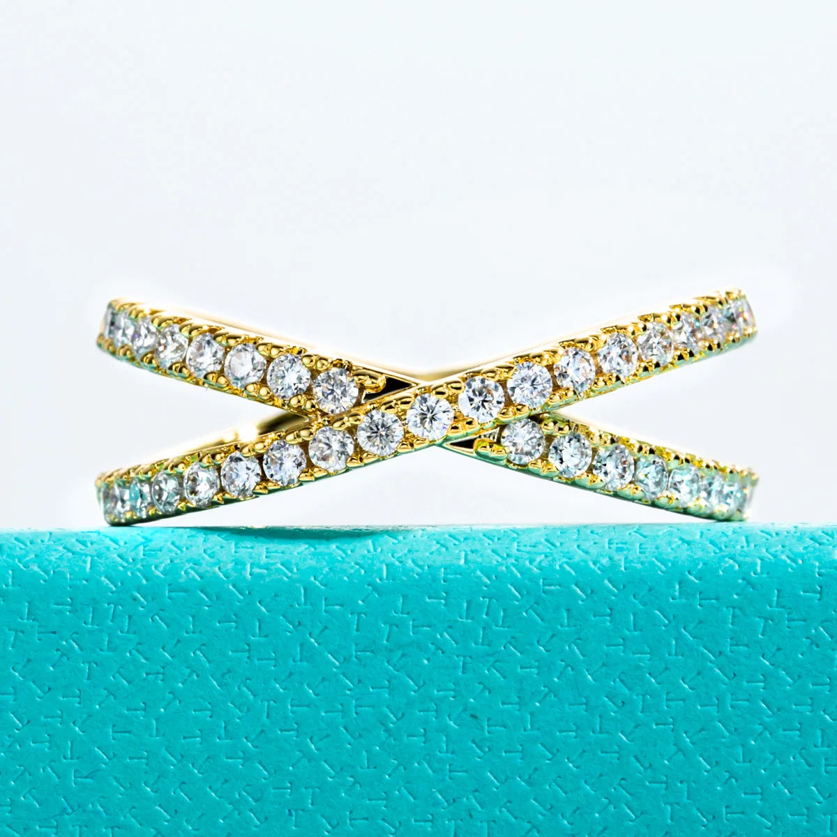 1.5 MM Moissanite X Crossover Wedding Bands