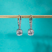 1 Carat D Color Moissanite Dangle Drop Earrings.