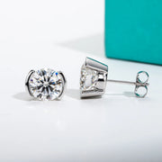 1ct/2ct D Color Oval Shape Moissanite Stud Earrings.