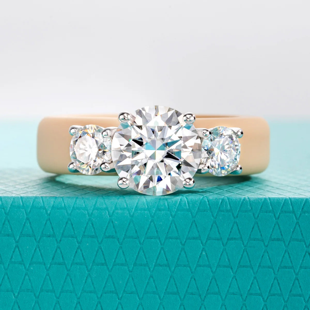 4 CTTW Three-Stone Moissanite Silicone Ring