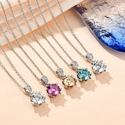 VVS1 D Color 1 Carat Brilliant Cut Pendant Necklace | S925.