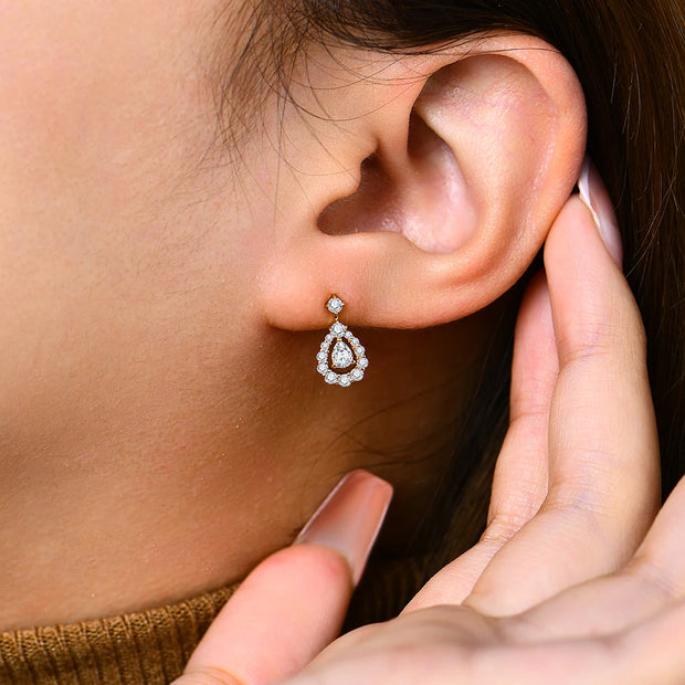 4*3MM Pear Cut Moissanite Stud Earrings | S925.