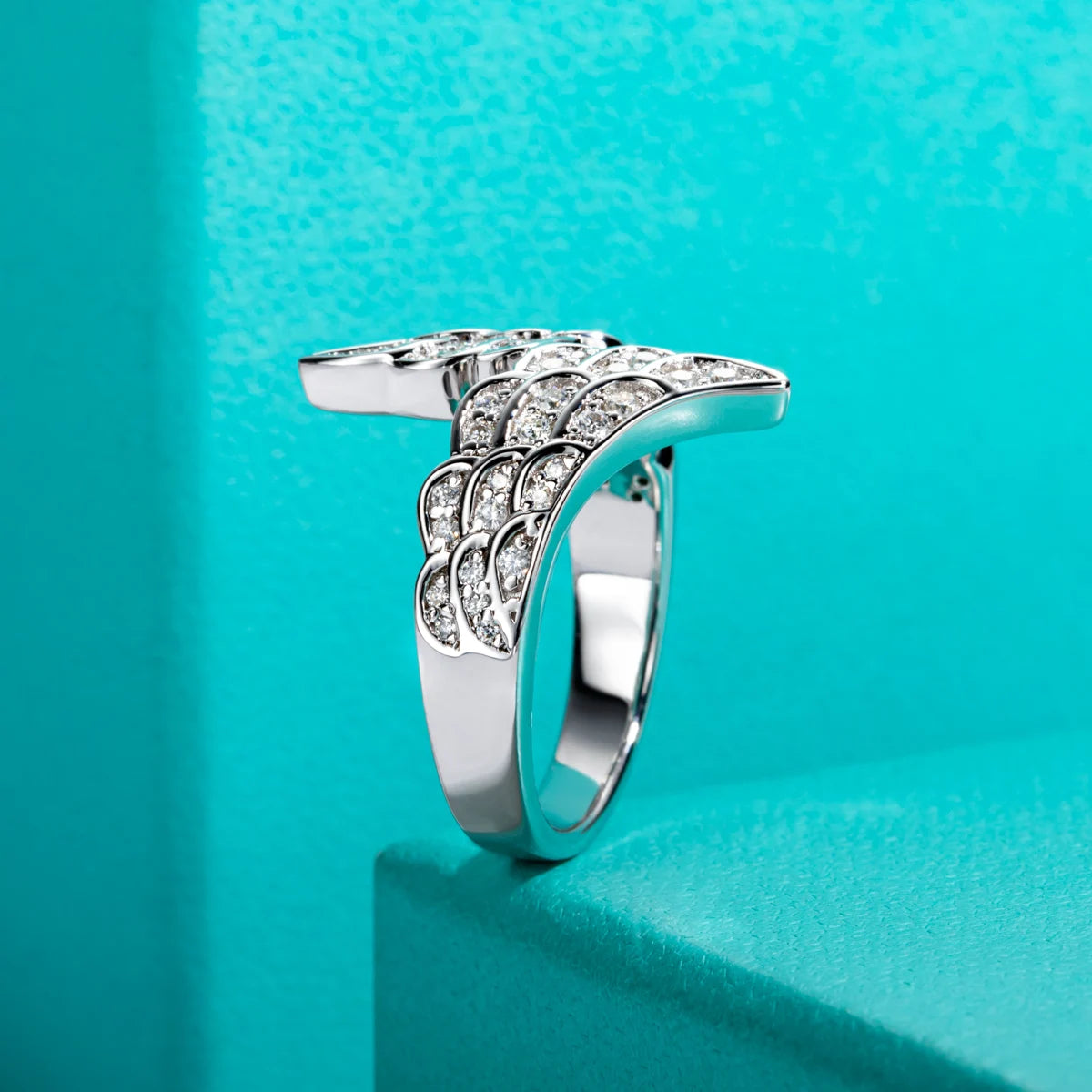 VVS1 D Color Angel Wings Wedding Band