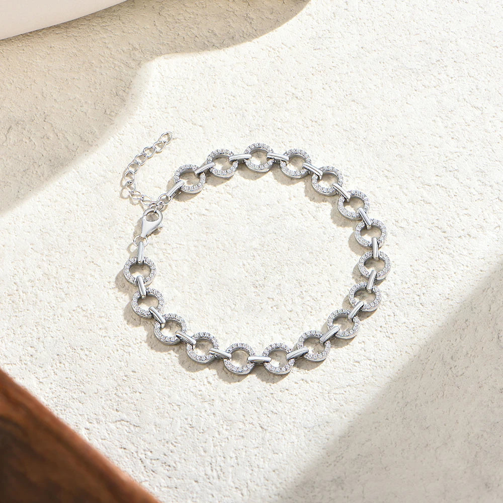 Moissanite Adjustable Punk Hoop Bracelet