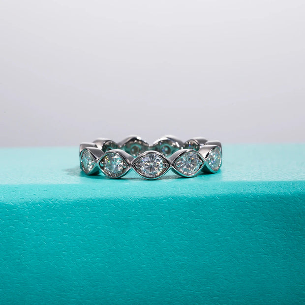 GK Moissanites 3.5mm VVS1 D Color Moissanite Eternity Wedding Band Ring
