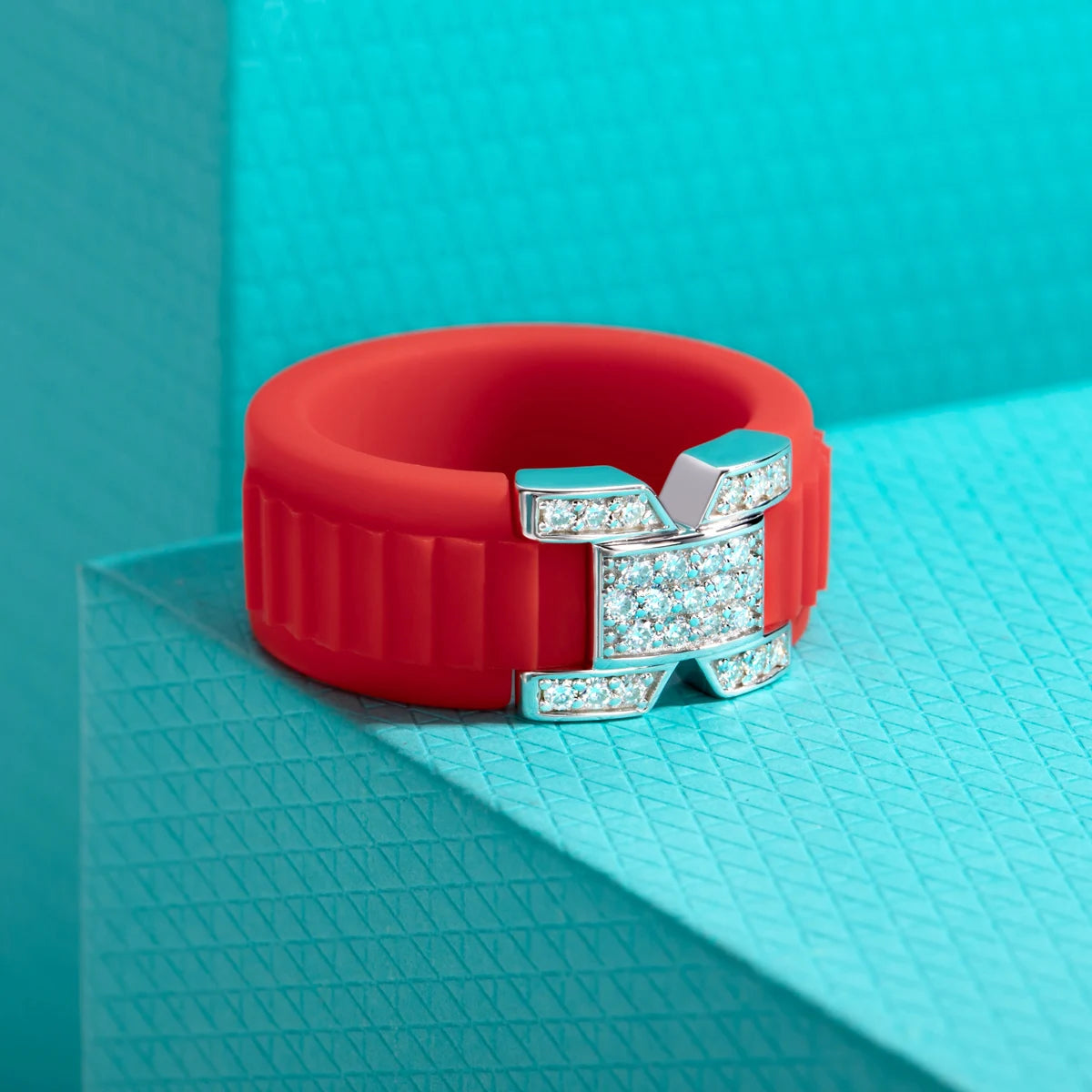 Moissanite Silicone Engagement Ring