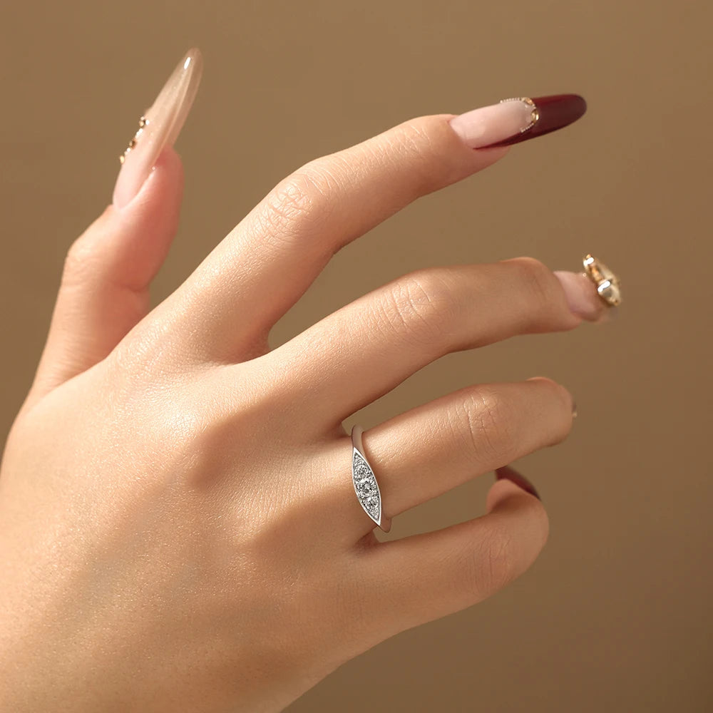 Marquise Cut Moissanite Minimalist Ring